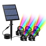 T-SUN Solar Teichbeleuchtung, RGB Solar Unterwasserstrahler LED Teich Licht Teichbeleuchtung mit...