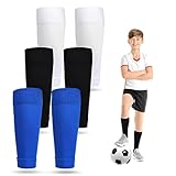 LEPZUR 3 Paar Fußball Stutzen Atmungsaktiv Schienbeinschoner Socken Tubes Sportsocken Elastische...