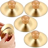LALADEFIEE 2 Paare Kupfer fingerzimbeln mit Holzgriff Musikinstrument für Bauchtanz Party...