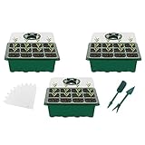 Zimmergewächshaus Anzuchtkasten, 3 Stück Keimschalen mit Deckel, Mini Gewächshaus Anzucht Set...