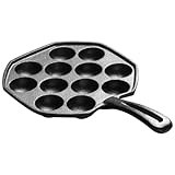 12 Löcher Backform Antihaft Gusseisen Takoyaki Grill-Pfanne für Hausküche