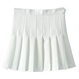 Zeagoo Tennisrock damen High Waist Tennis Mini Rock EU 34/(Asian M), Weiß