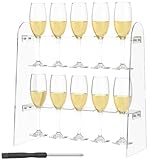 HuhWafee 2 Etagen Acryl Champagner Halter, 10 Slot klar Champagner Flöte Stand,Stehendes...