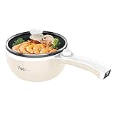 Vocha Elektrische Pfannen, Hot Pot, Antihaft-Bratpfanne Elektropfanne mit Glasdeckel, 1,5 l...