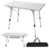 AutoBaBa Campingtisch Klappbar Klapptisch Camping Falttisch Tragbar Aluminium mit Griff, Gartentisch...