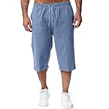 Cargo Shorts Herren Einfarbiges Elastische Taille Kurze Hosen Mit Taschen Stretch Gym Shorts Regular...