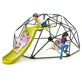 DREAMADE Kletterkuppel mit Rutsche, Kletterleiter, Spielturm Garten Kletterleiter bis zu 180 kg...