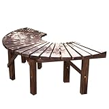 Halbrunde Gartenbank Baumbank, Terrassen-Gartenbank aus Holz Parkbank Wetterfest, Gebogene Bank mit...