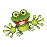 Sticker funny Frosch I 15 cm I für Laptop Koffer Roller Kühlschrank Tür Mülltonne Badezimmer als...