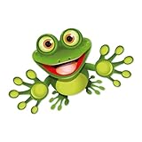 younikat Sticker Funny Frosch I 10 cm I für Laptop Koffer Roller Kühlschrank Tür Mülltonne...