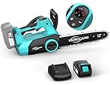 YARDCARE Akku-Kettensäge 12 Zoll mit YARDCARE 4Ah Lithium-Ion Akku, LED-Display & Bürstenloser...