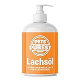 Pets Purest Lachsöl für Hunde, Katzen & Haustiere 1000ml - Reines Omega 3, 6 & 9 Fischöl...