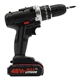 21V Akkuschrauber Set, 3 Modi Akku-Bohrmaschine mit 2 Akkus und Ladegerät, LED Licht, Zwei...