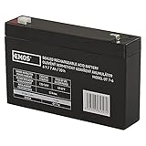 EMOS - Wartungsfreier Bleiakku - 6V 7Ah - AGM Batterie - Faston 4,7mm Anschluss - Für Alarmsysteme,...