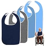 DAMIHAI 4 Stück Lätzchen für Erwachsene - Schlabberlatz für Erwachsenen, Latz für Senioren...