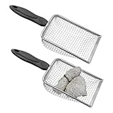 Runyu® 2 Stück Gartensieb Metall Kompostsieb Garten Sandsieb mit Rutschfester Griff, Edelstahl...