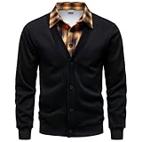 Dasongff Flanellhemd für Herren, Holzfäller, Langarm, kariert, Druckknöpfe, Baumwolle, mit...