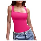 Briskorry Jumpsuit Damen Kurz Eng Yoga Bodysuit Overall Stretch Bodycon Tank Top Sommer Romper Sexy...