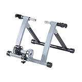 HOMCOM Rollentrainer Fahrrad Rennrad Heimtrainer Trainer faltbar Magnetbremse Silber 54,5 x 47,2 x...