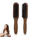 Haarbürste mit 100% natürlichen Wildschweinborsten, glatte Rückenhaarbürste zum Stylen und...