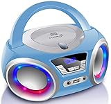 CD-Player mit LED-Beleuchtung | Kopfhöreranschluss | Tragbares Stereo Radio | Kinder Radio |...