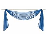 Ricemru Extra Lang Querbehang Freihanddeko Saphir Blau Vorhangschal Transparentem Voile Querbehang...