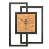 Kreative Feder Designer-WANDUHR aus Holz Größe ca.46,5x59 cm schwarz-braun - Designeruhr mit...