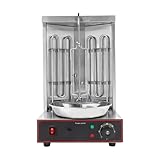 KANBCNG Elektrische Dönergrill Edelstahl Grill Tragfähigkeit 10 kg 2 Heizrohre 6 U/min...