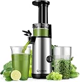 GDOR Kompakt Entsafter Leistungsstark Slow Juicer Leicht zu Reinigen Entsafter Gemüse und Obst...