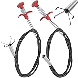 200cm/90cm Greifer Flexibel Krallengreifer 2 Stück Rohrreinigungsspirale Abflussspirale Greifer...