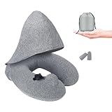 OWill AIR Nackenkissen aufblasbar mit Kapuze,Reisekissen,Nackenhörnchen egornomische...