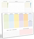 blaash® Wochenplaner Block DIN A4 ohne festes Datum | 50 Seiten Planer mit Wochenübersicht, Listen...