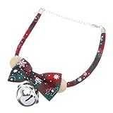 UTHCLO Adorable Verstellbares Haustier Halsband mit Weichem Material und Weihnachtsfliege...