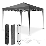 Juskys Faltpavillon Vivara 3x3 m - Pop-up Pavillon höhenverstellbar, UV50+ & wasserabweisend -...