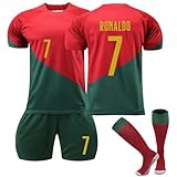 Generisch Portugal Nr.7 FußballTrikots Shorts Socken Set für Kinder/Erwachsene, Hause/Auswärts...