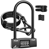 Sportneer Bügelschloss Fahrrad, Fahrradschloss U with Stahl Kabelschloss, 2 IN 1 fahrradschloss...