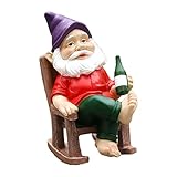 Huaxingda Betrunkene Gartenzwerge im Freien - Miniatur betrunkene Zwerge Statuen - Rasenfiguren aus...