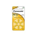 Panasonic PR10 Zink-Luft-Batterien für Hörgeräte, Typ 10, 1.4V, Hörgerätbatterien, 6 Stück,...