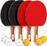 Nibiru Sport Profi Tischtennisschläger Set (4 St.) & 8 Bälle für Wettkampf- und Freizeitsport -...