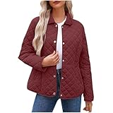 BFSWL Leichte Steppjacke Damen Große Größen Stepp Jacke mit Taschen Warm Revers Winterjacke...