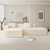 VASOENY 268 X 153 cm L Geformte Sofa, Sherpa Stoff L Geformte Couch, 3-Sitz Ecksofa, Moderne...
