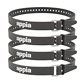 Appia Straps - Spanngurte 65cm Grau (4er Pack) inkl. Strap-Keeper für Fahrrad, Ski, Bikepacking,...