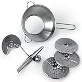 Gravidus Edelstahl Passiermühle 3 Austauschbare Einsätze für Marmelade, passierte Tomaten,...