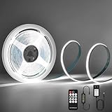 URAQT COB LED Streifen,6000K LED Strip Warmweiss 5M Dimmbarer DC 24V Flexibles LED Band...