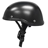 VISLONE Motorrad Halb Jethelm, Mattschwarzer Schutzschalenhelm, Motorradhelm Halbhelme Universal...
