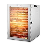 Dörrautomat für Lebensmittel, 12 Edelstahl-Tabletts, 800 W Dörrautomat für Kräuter,...
