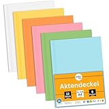 perfect line - 12 Aktendeckel DIN A4 - stabile Papp-Hefter aus Recyclingkarton, 250g/m², 6 Farben -...