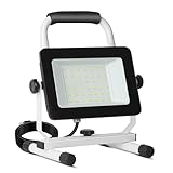 JOYDEER 4000 Lumen LED Baustrahler Arbeitsleuchte mit Ständer, 40W Wasserdichte Tragbare...