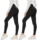 AMIYOYO 2er Pack Leggings für Damen High Waist Leggins Blickdicht Elastische Bauchweg Hosen Weiche...