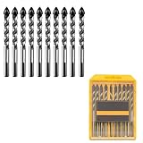 10Pcs Schlangenbohrer,6mm Holzbohrer Fliesenbohrer Keramikbohrer Steinbohrer Glasbohrer Bohrersets...